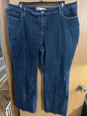 Levi's 580 Jeans Women 24W Med Bootcut High Rise Pocket Stitch Dark Wash Denim